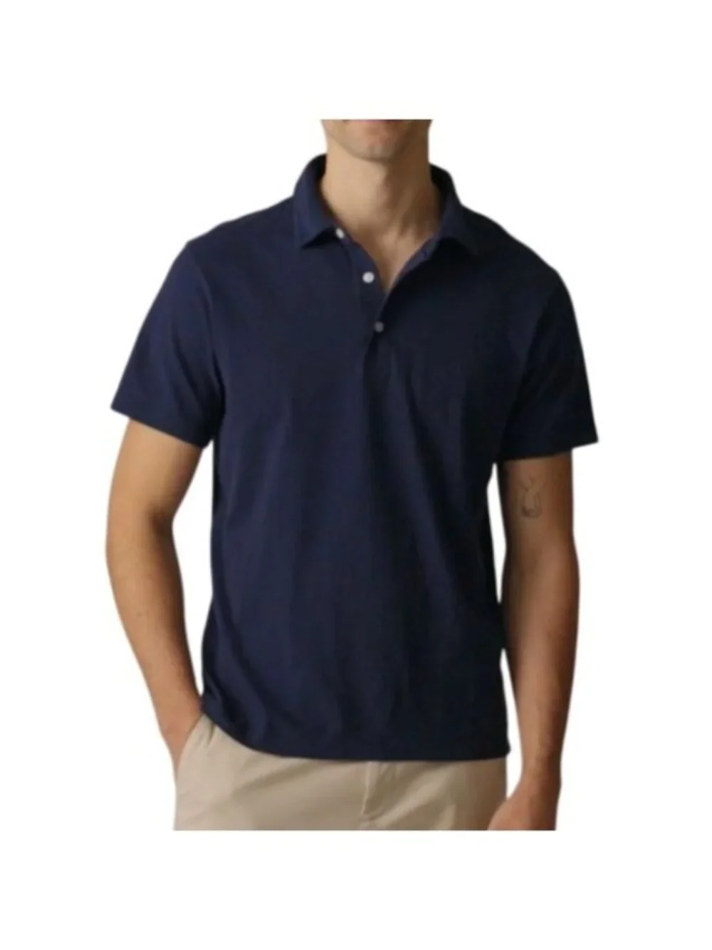 NWT Flawed J.Crew Sueded Polo Shirt Sz L TALL Navy Jersey Cotton Preppy Casual